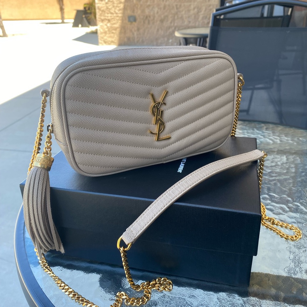 Yves Saint Laurent Tan Gold Crossbody Bag